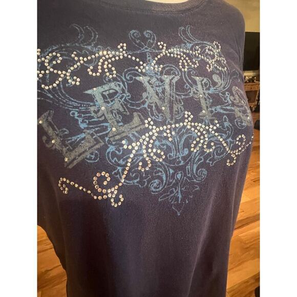 LEVIS RED TAB BLUE SPARKLY LOGO TEE WOMENS PLUS SIZE 1X - Picture 4 of 5